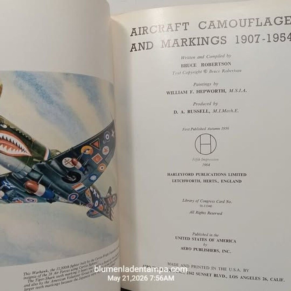Aircraft Camouflage and Markings 1907-1954 Bruce Robertson Hardcover Book